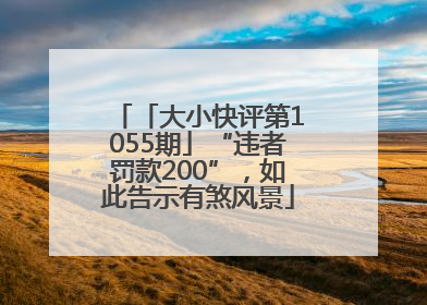 「大小快评第1055期」“违者罚款200”，如此告示有煞风景