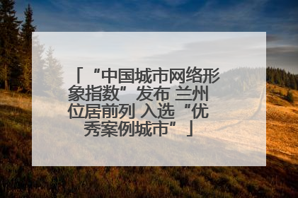 “中国城市网络形象指数”发布 兰州位居前列 入选“优秀案例城市”