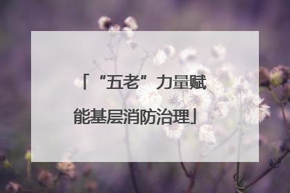 “五老”力量赋能基层消防治理