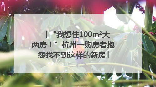 “我想住100m²大两房！”杭州一购房者抱怨找不到这样的新房