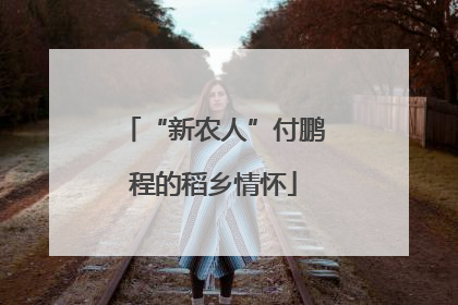 “新农人”付鹏程的稻乡情怀