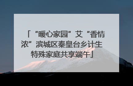 “暖心家园”艾“香情浓”滨城区秦皇台乡计生特殊家庭共享端午