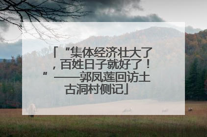 “集体经济壮大了，百姓日子就好了！”——郭凤莲回访土古洞村侧记