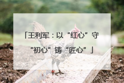 王利军：以“红心”守“初心”铸“匠心”