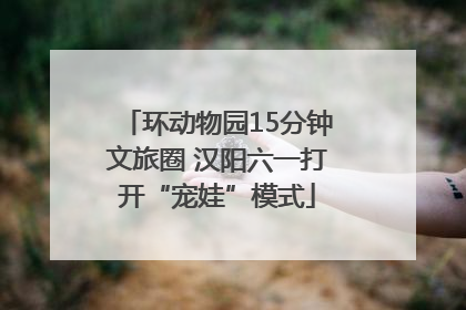 环动物园15分钟文旅圈 汉阳六一打开“宠娃”模式