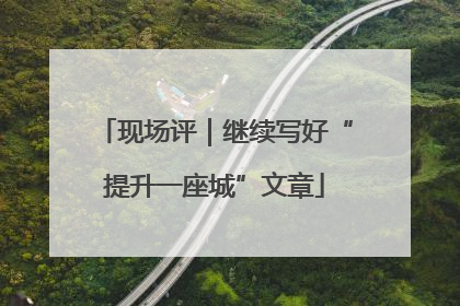 现场评｜继续写好“提升一座城”文章