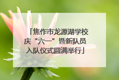 焦作市龙源湖学校庆“六一”暨新队员入队仪式圆满举行