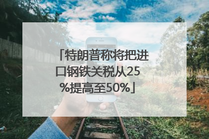 特朗普称将把进口钢铁关税从25%提高至50%