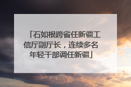 石如根跨省任新疆工信厅副厅长，连续多名年轻干部调任新疆