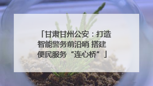 甘肃甘州公安：打造智能警务前沿哨 搭建便民服务“连心桥”