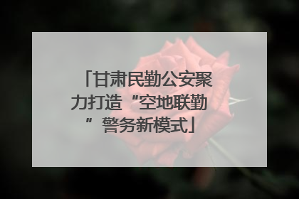甘肃民勤公安聚力打造“空地联勤”警务新模式
