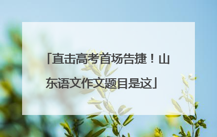 直击高考首场告捷！山东语文作文题目是这