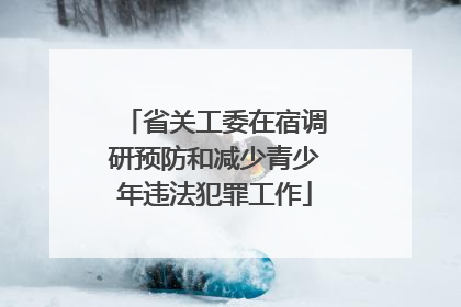 省关工委在宿调研预防和减少青少年违法犯罪工作