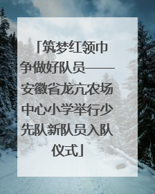 筑梦红领巾 争做好队员——安徽省龙亢农场中心小学举行少先队新队员入队仪式