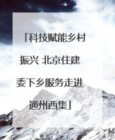 科技赋能乡村振兴 北京住建委下乡服务走进通州西集