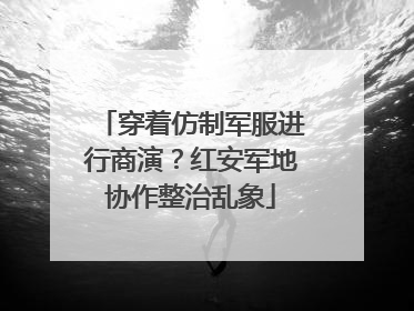 穿着仿制军服进行商演？红安军地协作整治乱象