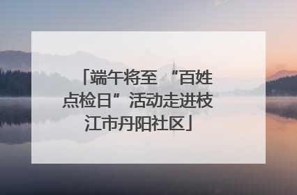 端午将至 “百姓点检日”活动走进枝江市丹阳社区