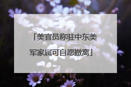 美官员称驻中东美军家属可自愿撤离