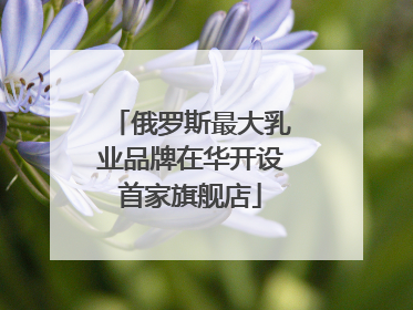 俄罗斯最大乳业品牌在华开设首家旗舰店