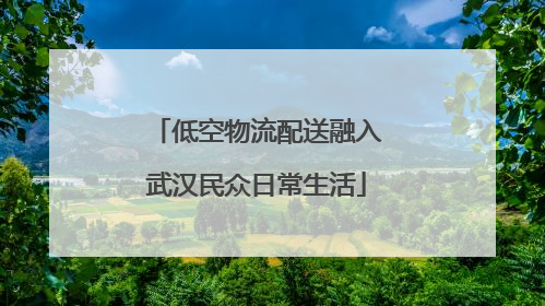 低空物流配送融入武汉民众日常生活