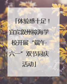 体验感十足！宜宾叙州樟海学校开展“端午·六一”双节同庆活动