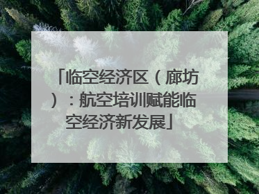 临空经济区（廊坊）：航空培训赋能临空经济新发展