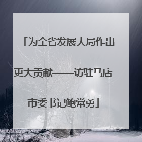 为全省发展大局作出更大贡献——访驻马店市委书记鲍常勇