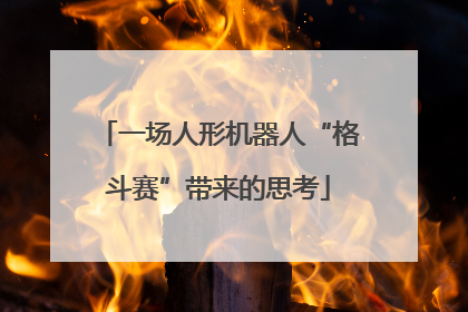 一场人形机器人“格斗赛”带来的思考