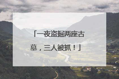 一夜盗掘两座古墓，三人被抓！