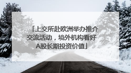 上交所赴欧洲举办推介交流活动，境外机构看好A股长期投资价值