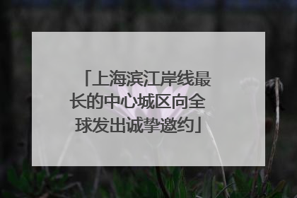 上海滨江岸线最长的中心城区向全球发出诚挚邀约
