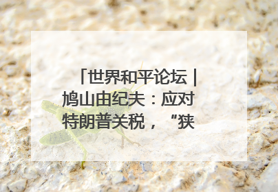 世界和平论坛｜鸠山由纪夫：应对特朗普关税，“狭路相逢勇者胜”