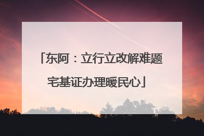 东阿：立行立改解难题 宅基证办理暖民心