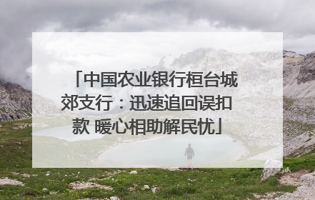 中国农业银行桓台城郊支行：迅速追回误扣款 暖心相助解民忧