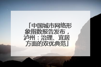 中国城市网络形象指数报告发布，泸州：治理、宜居方面的双优典范