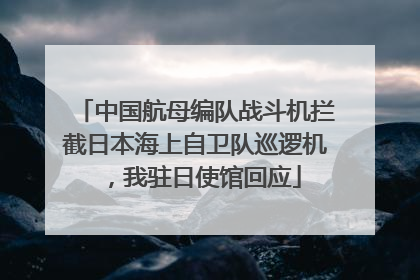 中国航母编队战斗机拦截日本海上自卫队巡逻机，我驻日使馆回应
