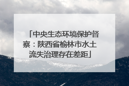 中央生态环境保护督察：陕西省榆林市水土流失治理存在差距