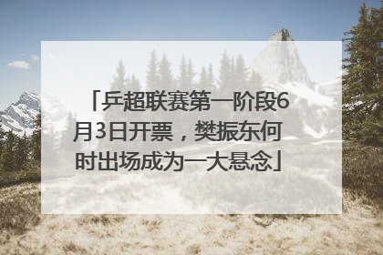乒超联赛第一阶段6月3日开票，樊振东何时出场成为一大悬念