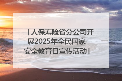 人保寿险省分公司开展2025年全民国家安全教育日宣传活动