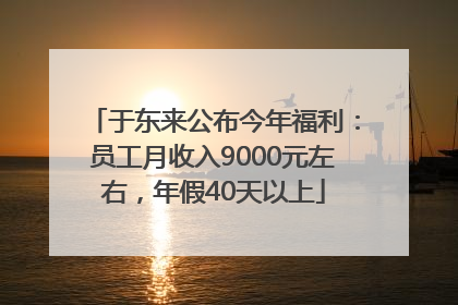 于东来公布今年福利：员工月收入9000元左右，年假40天以上