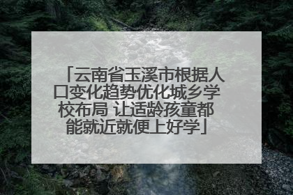 云南省玉溪市根据人口变化趋势优化城乡学校布局 让适龄孩童都能就近就便上好学