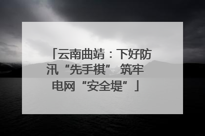 云南曲靖：下好防汛“先手棋” 筑牢电网“安全堤”