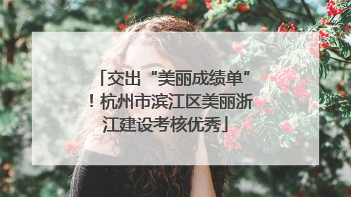 交出“美丽成绩单”！杭州市滨江区美丽浙江建设考核优秀