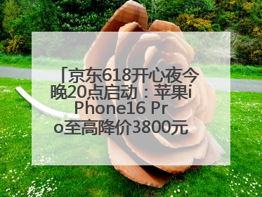 京东618开心夜今晚20点启动：苹果iPhone16 Pro至高降价3800元，“最后28小时”推出十二大补贴