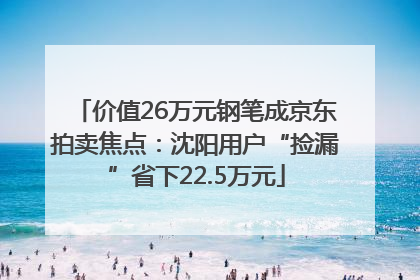 价值26万元钢笔成京东拍卖焦点：沈阳用户“捡漏”省下22.5万元