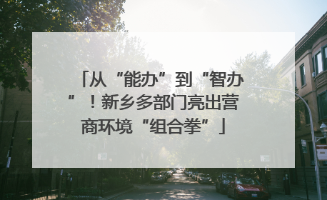 从“能办”到“智办”！新乡多部门亮出营商环境“组合拳”