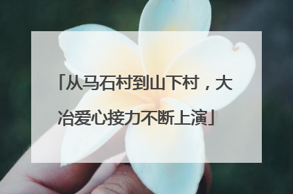 从马石村到山下村，大冶爱心接力不断上演