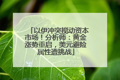 以伊冲突搅动资本市场！分析师：黄金涨势重启，美元避险属性遭挑战