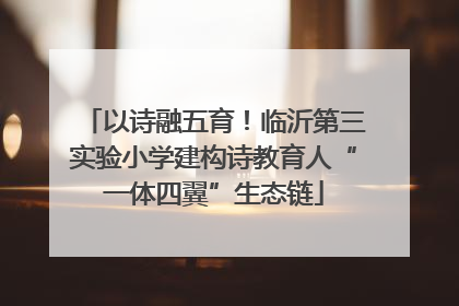 以诗融五育！临沂第三实验小学建构诗教育人“一体四翼”生态链