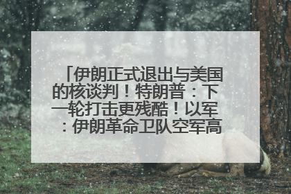 伊朗正式退出与美国的核谈判！特朗普：下一轮打击更残酷！以军：伊朗革命卫队空军高层指挥系统已被击垮